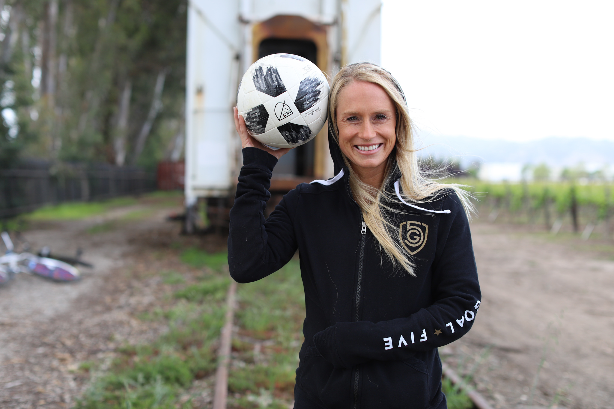 tracy hamm holding a soccer ball