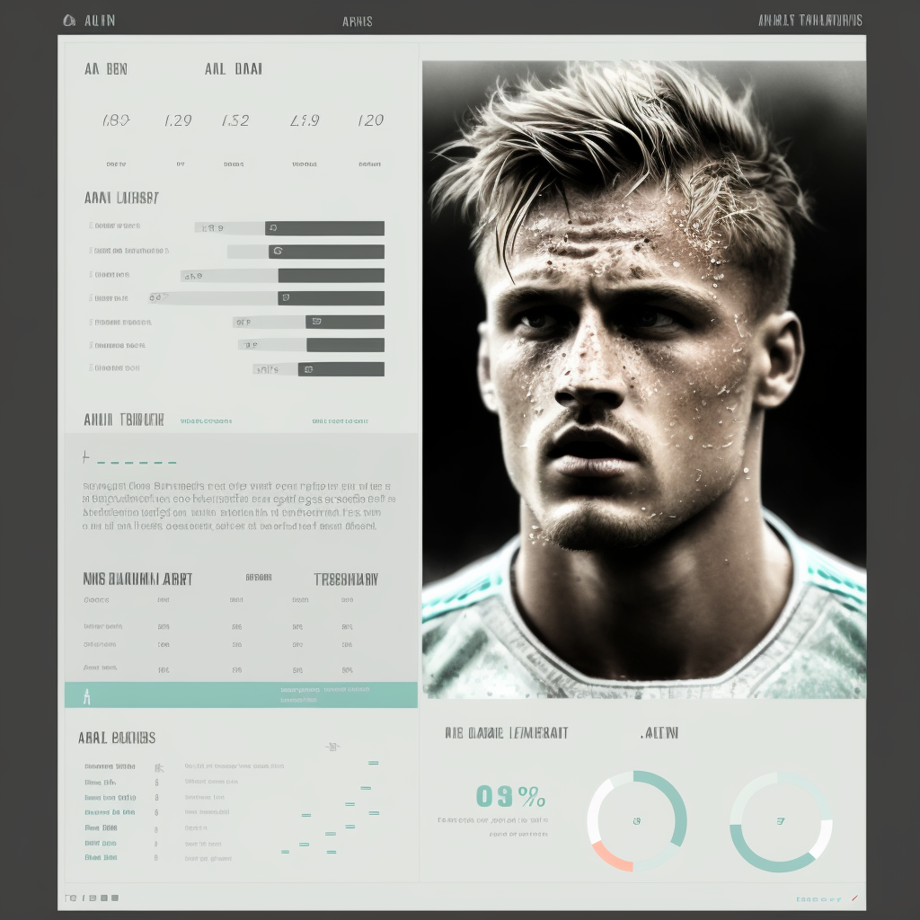 Imagen de un informe de ojeo de un jugador con gráficos, análisis y perspectivas